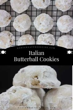 italian butterball cookies on a cooling rack