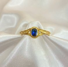 18K Yellow Gold Ring | Byzantine Ring | Sapphire Stone Ring | Handmade Jewelry | Mid-Century Style Ring |  Gift for Her | Mother's Day Gift RING DETAILS Material:18K yellow gold Sapphire stone:0.60ct Ring weight: 4.0 gr ♦ Payment Options Available  ♦ Free Shipping Via FedEx ♦ All pieces come in gift box  ♦ All our jewelry comes with a certificate 💖Welcome To Our Shop , Great To Know You All Here  Discover the finest handcrafted jewelry collection on Etsy at Regina Jewelry Athens. Our expertly c Byzantine Ring With Bezel Setting For Gift, Ring Saphir, Byzantine Ring, Byzantine Rings, Ring Sapphire, 18k Yellow Gold Ring, Sapphire Stone, Yellow Gold Ring, Ring Handmade