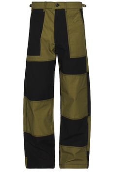 100% cotton.  Made in Turkey.  Machine wash.  Zip fly with button closure.  4-pocket design.  Lightweight ripstop fabric.  .  22" at the knee narrows to 19" at the leg opening.  .  .  .  .  .  .  .  . Military Style Cotton Parachute Pants With Hip Pockets, Outdoor Cotton Bottoms With Five Pockets, Cotton Straight Leg Parachute Pants For Outdoor, Urban Cotton Parachute Pants For Work, Straight Leg Cotton Parachute Pants For Outdoor, Khaki Cotton Parachute Pants For Work, Green Cotton Parachute Work Pants, Outdoor Cotton Pants With Five Pockets, Outdoor Five Pocket Cotton Pants