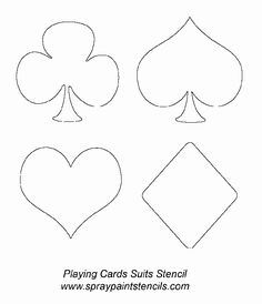 four card suits stencil