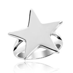 PRICES MAY VARY. Material: Sterling Silver | Trademark: Stamped 925 Weight: 7 grams (weighted average for rings sizes 6 through 12) Star Measurements: 22 mm (0.87 in) from tip to tip Band Measurements: 4 mm (0.16 in) | Finish: Shiny | Style: Trendy, Symbol, Star Item comes with original AERAVIDA jewelry packaging card. Perfect for gift giving to someone special or keep for yourself! Khun'O crafts sterling silver forming a beautiful solid star design. This ring is the perfect trendy finish to you Alexz Johnson, Star 3d, Minimal Ring, Tiny Rings, Hot Jewelry, Make Your Own Jewelry, Trendy Ring, Party Fun, Jewelry Show