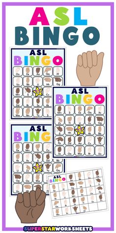 a printable poster with the words asl and blingo