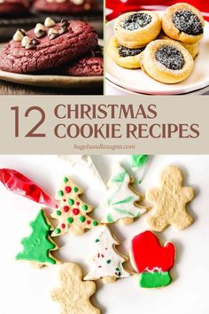 twelve christmas cookie recipes with text overlay