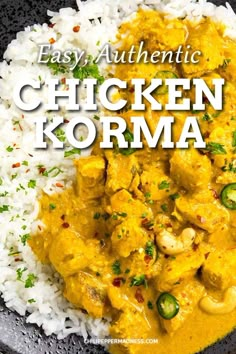 easy authentic chicken korma recipe with white rice