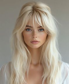 #hairstyleinspo #hairgoals #hairtrends #hairinspiration #hairideas #hairfashion #hairlove #haircare #hairtransformation #hairtutorial Ceremony Hairstyles, Edgy Blonde Hair, Styling Bangs Tutorial, Blond Hairs, Pale Blonde Hair, Front Profile, Blonde Bangs, Blonde Hair With Bangs, Light Blonde Hair