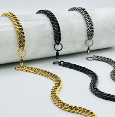 "Cuban Chain Bracelets, Perfect Gift, Waterproof, Gold, Silver, Men, Stainless, Gift, Miami Cuban 316L Stainless Steel Chain Bracelets, Men Flat Curb Bracelet, Italian Style High Quality, Clasp Type Lobster. MATERIALS / SPECIFICATIONS Base Material Highest Grade 316 Stainless Steel Plating PVD vacuum coated plating 18k Gold Length; 6\" - 6.5\" -  7\" -  7.5\"- 8\" - 8.5\" Width; 8mm Waterproof, Sweat proof, Heat Resistant, Hypoallergenic.  (No Discoloration or Tarnishing). If you have any questions,  Please feel free to ask us any questions!" Silver Bracelet For Women, Bracelets Men, Silver Bracelets For Women, Miami Cuban, Stainless Steel Plate, Cuban Chain, Cuban Link, Bracelet For Women, Italian Style