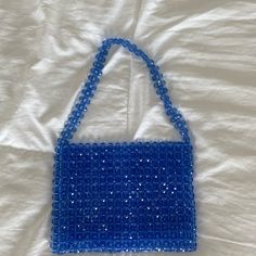 Beautiful Blue Beaded Bag Similar To Susan Alexandra. Fits My Wallet And Large Iphone With Space Bag Lady, Wallet, Blue, Women Shopping, Color