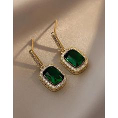 Material: Gold Plated Luxury Earrings, Fame Dr, Rhinestone Decor, Gold Earrings Designs, Jewelry Lookbook, Fashion Jewelry Earrings, Emerald Jewelry, Rhinestone Jewelry, Girly Jewelry