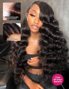 Mannequin showcasing long loose deep wave full lace human hair wig with natural pre-plucked hairline and large curls, styled in two top buns 28 Inch Deep Wave Wig, Full Lace Wig Human Hair, Full Lace Frontal, Loose Deep Wave, Black Texture, Deep Wave Hairstyles, Hot Hair Styles, Wigs Human Hair, Colored Wigs