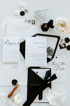 Black & White Wedding Invitations Black Tie Wedding Theme, Black Tie Wedding Invitations, Nye Wedding, New Photography, White Wedding Invitations, Black White Wedding