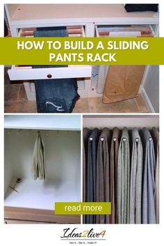 how to build a sliding pants rack in less than 10 minutes with pictures and instructions