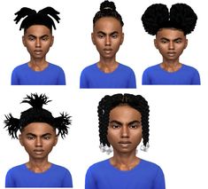 four different views of a woman's face with various hair styles