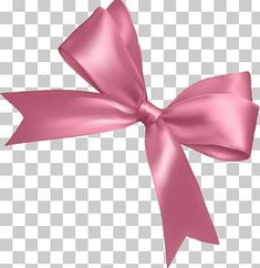 a pink bow on a transparent background