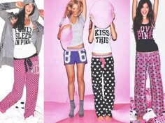 Pink Vintage Clothes, 2000s Pjs, 2000s Pajamas, Vs Sleepwear, Food Polls, Pink Sleepwear, Pajamas Aesthetic, Mcbling Fashion, 2000s Pink