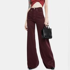 New Without Tags Neon Blonde Siren Sweep Black Jeans From Free People. Originally $158! Size 31 High Waisted-Wide Leg-Raw Hem-100% Cotton Wide Leg Black Jeans, Free People Pants, Free People Black, Colored Jeans, Pant Jumpsuit, Black Jeans, Wide Leg, Free People, Pants For Women