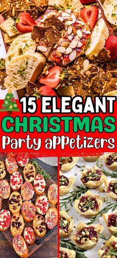 christmas party appetizers with text overlay