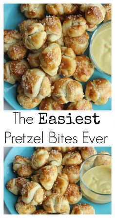 the easyest pretzel bites ever are made with only three ingredients, and they're ready to be eaten