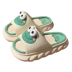 PRICES MAY VARY. Material: Cotton&EVA Kawaii frog doll decoration ?Ergonomic Design?The slippers are slightly recessed to perfectly wrap your feet, toe to the tail is slightly upturned by 15°, the fitting angle balances the pressure, ergonomic design.More comfortable to wear. ?Super Soft & Lightweight?2022 Latest Technology-Super Soft Home Slippers use ultra rebound soles to make you feel like you are stepping on the cloud, giving you a sense of cloud feet, And Lightweight material is more comfo Kerropi Slippers, Triceratops Slippers, Frog Doll, Linen Slippers, Cartoon Frog, Animal Slippers, Cute Slippers, Frog Design, Wrap Around Dress