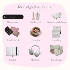 It girl /soft girl/ coquette girl night routine Girl Night Routine, Pink Selfcare, Girl Night, Time Routine, Night Skin Care Routine, Nighttime Routine, Coquette Girl, Girl Soft