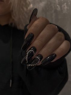 Punk Nails, Edgy Nails, Goth Nails, Grunge Nails, Her Nails, Black Nail