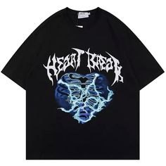 Electric Heart Break T-Shirt Heart Break, Streetwear Essentials, Heart Beat, Estilo Hip Hop, Streetwear Women, Casual Wardrobe, Oversized Tshirt, Oversized Fits, Shirt Style