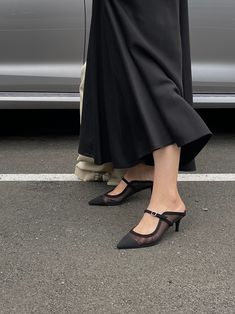 Flat Heel Mules For Evening, Elegant Flat Heel Mules With Heel Strap, Low Heel Mules For Evening, Evening Kitten Heels With Contrasting Heel Counter, Elegant Slip-on Kitten Heels For Party, Party Mules With Low Contrasting Heel, Clogs And Mules, Suede Slippers, Suede Mules