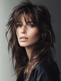 29 Stunning Shag Haircut Ideas for Long Hair: Trendy Layers, Colors, and Tips Haircut Ideas For Long Hair, The Shag Haircut, Shag Haircut Ideas, Ideas For Long Hair, Modern Shag Haircut, Modern Shag, Angular Face, Warm Brunette