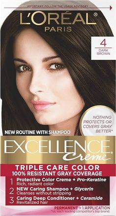 Loreal Hair Dye, Dark Brown Hair Dye, Brown Hair Color Shades, Hair Levels, Hair Color Brands