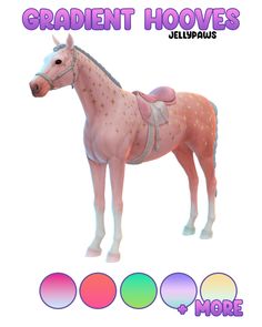 a pink horse with gold stars on it's head and chest, standing in front of