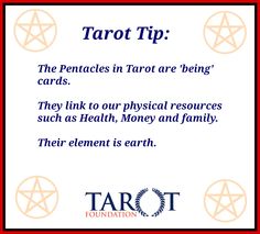 tarot card with the words tarot tip on it and an image of a pentagram