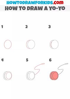 how to draw a yo - yo step by step instructions for kids and beginners