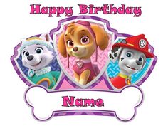 a paw patrol birthday card with two puppies