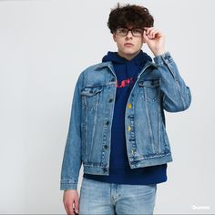 Very Rare Levi’s Universe Denim Trucker Jacket Men’s Size Xs Levi's Casual Streetwear Outerwear, Classic Medium Wash Outerwear For Streetwear, Blue Urban Denim Jacket With Button Closure, Levi's Casual Medium Wash Outerwear, Levi's Classic Denim Jacket For Streetwear, Classic Levi's Blue Denim Jacket, Levi's Medium Wash Outerwear For Streetwear, Classic Blue Levi's Denim Jacket, Levi's Casual Blue Outerwear