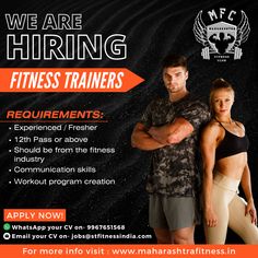 We're looking out for passionate fitness trainers to join MFC gym's powerhouse team! 💪🏋️‍♀️ 
Join us in sculpting the future of fitness and help our members unlock their full potential. 🌟

WhatsApp your CV on- 9967651568
Email your CV to - jobs@stfitnessindia.com
For more info visit: www.maharashtrafitness.in
#jobs #jobsearch #fitnessjob #fitnessjobs #fitnesstrainer #physicaltrainer #fitnesssales #salesexecutive #gymvacancy #fitnessvacancy #byculla #mumbai #parel #dadar #sakshi #fitness #gym Life Knowledge, Fitness Jobs, Fitness Trainer, Full Potential, Communication Skills