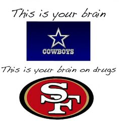 three different logos with the words cowboys, san francisco and s f written on them