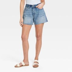 Women's Mid-Rise 90's Baggy Jean Shorts - Universal Thread™ Medium Wash 00 Baggy Jean Shorts, Maternity Nursing Clothes, Maternity Jean Shorts, Rolled Cuff Jeans, Baggy Jean, 90s Baggy, Cutoff Jean Shorts, Target Clothes, Tailored Shorts