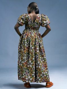 The puff-sleeve Ayo maxi dress is decorated with a ruffle-embellished bodice and mixed paisley prints. Crafted of cotton poplin, the style offers a plunging V-neckline and banded elasticized waist. Plunging V-neck Short puff sleeves, elasticized cuffs Banded elasticized waist Plunging V'd back Pulls over 100% cotton Imported Care: Hand or machine wash in cold water. Do not bleach. Tumble dry low. As with all our products, every purchase allows us to continue to further our mission of supporting Ankara Gown, Ankara Gown Styles, Gown Styles, Vestido Casual, Cotton Poplin, Paisley Print, Puff Sleeves, Dress To Impress, Women Fashion