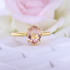 Morganite Bridal Promise Ring Oval Cut Champagne Gemstone 14k Yellow Gold Wedding Ring Delicate Art Deco Statement Gift Valentine's Day Ring Maine Stone - Morganite Stone Creation - Lab Created  Stone Shape - Oval Stone Color - Champagne  Stone Size - 8x6 MM Features: * Handmade * Ready To Ship * Brand New * All Ring Sizes Available * Suitable For Every Day * 14k Solid Gold / 18k Solid Gold / Gold Filled Over Sterling Silver * Purity Stamped * Fits True to Size * High Quality * Available Color: Yellow Gold Morganite Jewelry For Anniversary, Classic Gold Morganite Jewelry, Classic Morganite Gold Jewelry, Yellow Gold Morganite Jewelry For Wedding, Heirloom Gold Ring With Morganite, Heirloom Gold Morganite Ring, Heirloom Morganite Gold Ring, Gold Morganite Diamond Promise Ring, Gold Morganite Wedding Rings