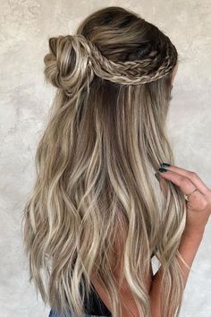 Cute Hoco Hairstyles, Unique Braided Hairstyles, Down Hairstyles For Long Hair, Balayage Blonde, Cute Braided Hairstyles, Bun Hairstyles For Long Hair