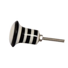 a black and white knob with a screw