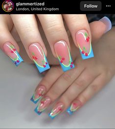 Summa Nails, Wave Nails, Nails Holiday, Nail Board, Edgy Nails, Summery Nails, Casual Nails