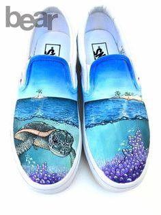 Shoe painting Painted Vans Shoes, Turtle Shoes, Sharpie Shoes, Vans Shoes Fashion, Custom Vans Shoes, Painted Shoes Diy, Painted Canvas Shoes, Painted Vans, Custom Painted Shoes