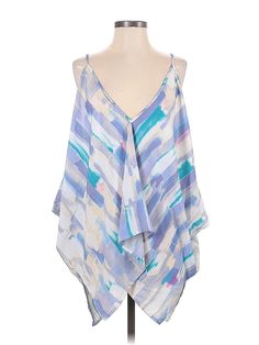 Ramona LaRue by Arianne Sleeveless Silk Top Size: Small Blue Tops - used. 100% SILK, One Shoulder, | Ramona LaRue by Arianne Sleeveless Silk Top Blue One Shoulder Tops - Used - Size Small Multicolor Sleeveless Tops For Layering, Flowy Sleeveless Top For Layering, Sleeveless Blue Tops For Layering, Multicolor Vest Blouse For Spring, Blue Tank Blouse For Vacation, Multicolor Flowy Sleeveless Top, Blue Tank Top For Summer Layering, Summer Multicolor Blouse For Layering, Flowy Sleeveless Camisole For The Beach