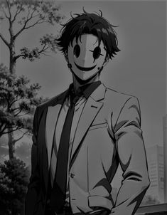 an anime character wearing a suit and tie