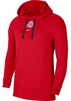 Put your Buckeyes spirit on display in this Ohio State Buckeyes Long Sleeve Hoodie! You'll be cozy on game day in this The Ohio State University Mens Red Sideline Top Hooded Sweatshirt. This Buckeyes Long Sleeve Hoodie features a need to update. Wear your Ohio State Buckeyes spirit with pride in this great Mens Hooded Sweatshirt! University Red Sports Hoodie With Drawstring Hood, University Red Drawstring Hood Sweatshirt For Sports, Nike Cotton Hoodie With Moisture-wicking, Nike Cotton Moisture-wicking Hoodie, Nike Collegiate Hoodie With Drawstring Hood, Sporty University Red Hoodie With Drawstring, Nike Cotton Hoodie For Sports Events, University Red Cotton Hoodie For Sports, University Red Cotton Sporty Hoodie