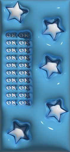 some blue and white stars are in the shape of buttons on a computer screen,