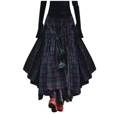 PRICES MAY VARY. 100% Polyester Imported Pull On closure Plaid Print Skirt, Casual Summer Skirt, Asymmetrical Pattern, Natural Dresses, Junior Party Dresses, Skirt Tulle, American Dress, Boho Festival Fashion, Style Gothic