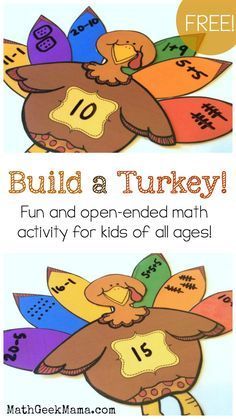 a turkey themed activity for kids to learn how to read the number ten and build a turkey