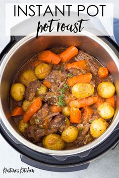 a pot full of stew with carrots and potatoes