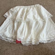 Nwt White Frilly Layered Skirt. Major Coquette Vibes. Best Fit For A Size Small Or Medium, Stretchy And Brand New, Never Worn White Mini Skirt Petticoat For Spring, White Mini Petticoat For Spring, White Tiered Mini Skirt With Lace Trim, White Lined Petticoat For Spring, White Skirted Bottoms With Lace Trim, White Summer Skirt Petticoat, Summer White Skirt Petticoat, White Mini Skirt Petticoat For Summer, White Summer Petticoat Skirt